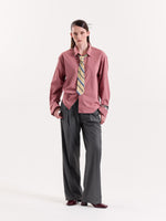 Load image into Gallery viewer, Grey Pinstriped Baggy Fit Trousers