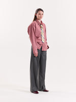 Load image into Gallery viewer, Grey Pinstriped Baggy Fit Trousers