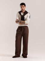 Load image into Gallery viewer, Dark Brown Linen Pull-on Pants