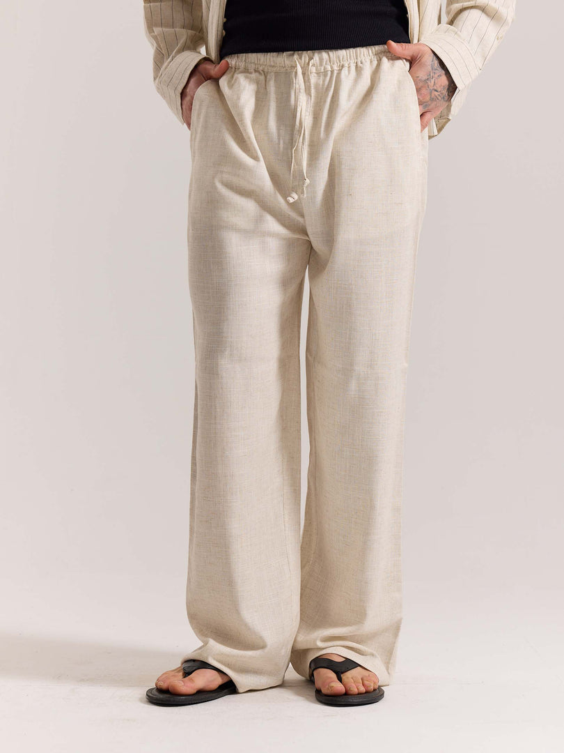 Natural Linen Pull-on Pants ( Pre-Order )