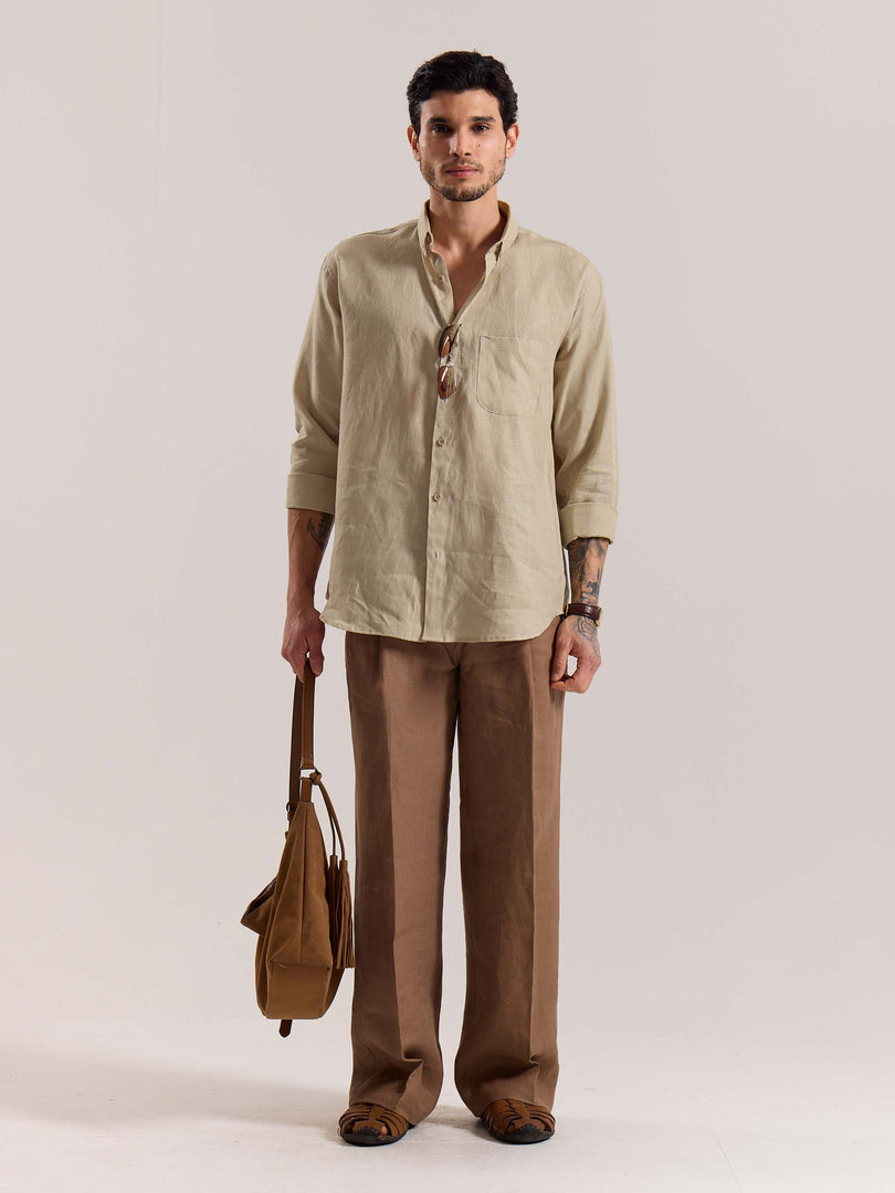 Beige Irish Linen Shirt