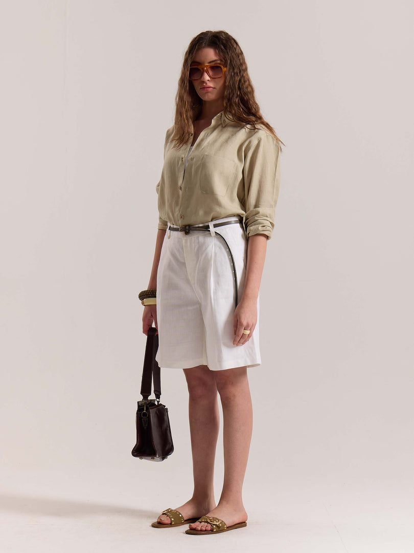 Beige Irish Linen Shirt