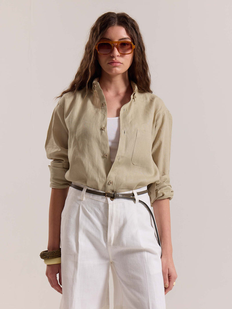 Beige Irish Linen Shirt