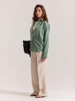 Load image into Gallery viewer, Sage Green Linen-blend Shirt