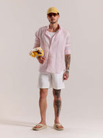 Load image into Gallery viewer, Light Pink Linen-blend Shirt (Pre-Order)