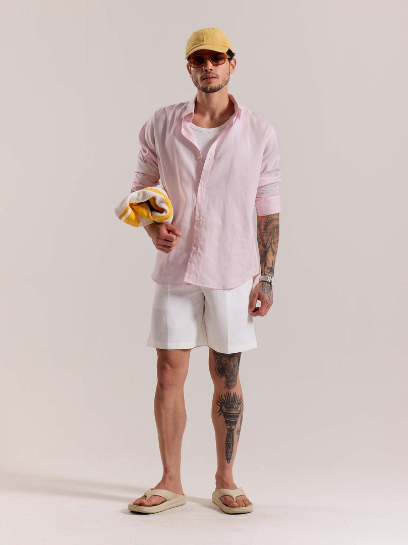 Light Pink Linen-blend Shirt (Pre-Order)