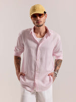 Load image into Gallery viewer, Light Pink Linen-blend Shirt (Pre-Order)