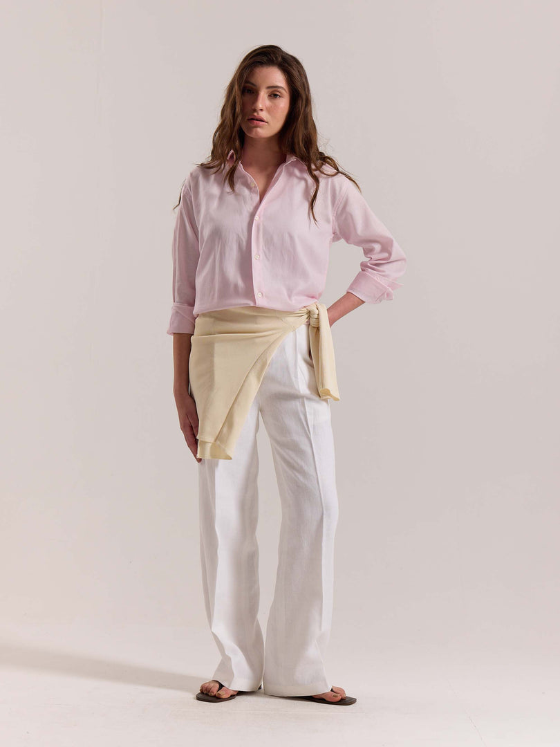 Light Pink Linen-blend Shirt (Pre-Order)