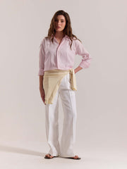 Light Pink Linen-blend Shirt