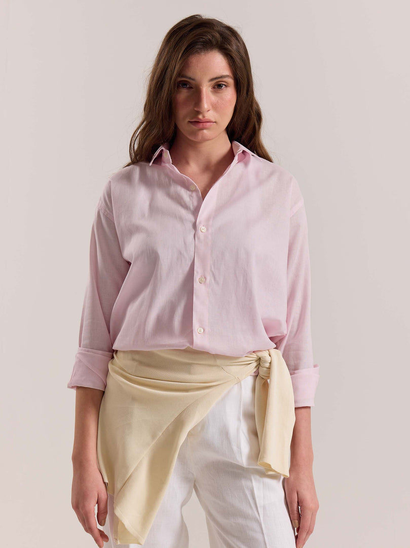 Light Pink Linen-blend Shirt (Pre-Order)