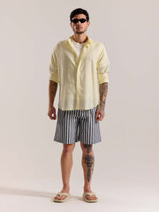 Light Yellow Linen-blend Shirt