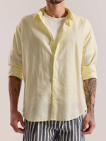 Load image into Gallery viewer, Light Yellow Linen-blend Shirt