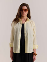 Load image into Gallery viewer, Light Yellow Linen-blend Shirt