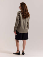 Load image into Gallery viewer, Khaki Green Linen-blend Shirt