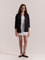 Load image into Gallery viewer, Black Linen-blend Shirt