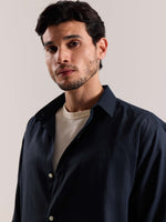Load image into Gallery viewer, Navy Blue Linen-blend Shirt (Pre-Order)