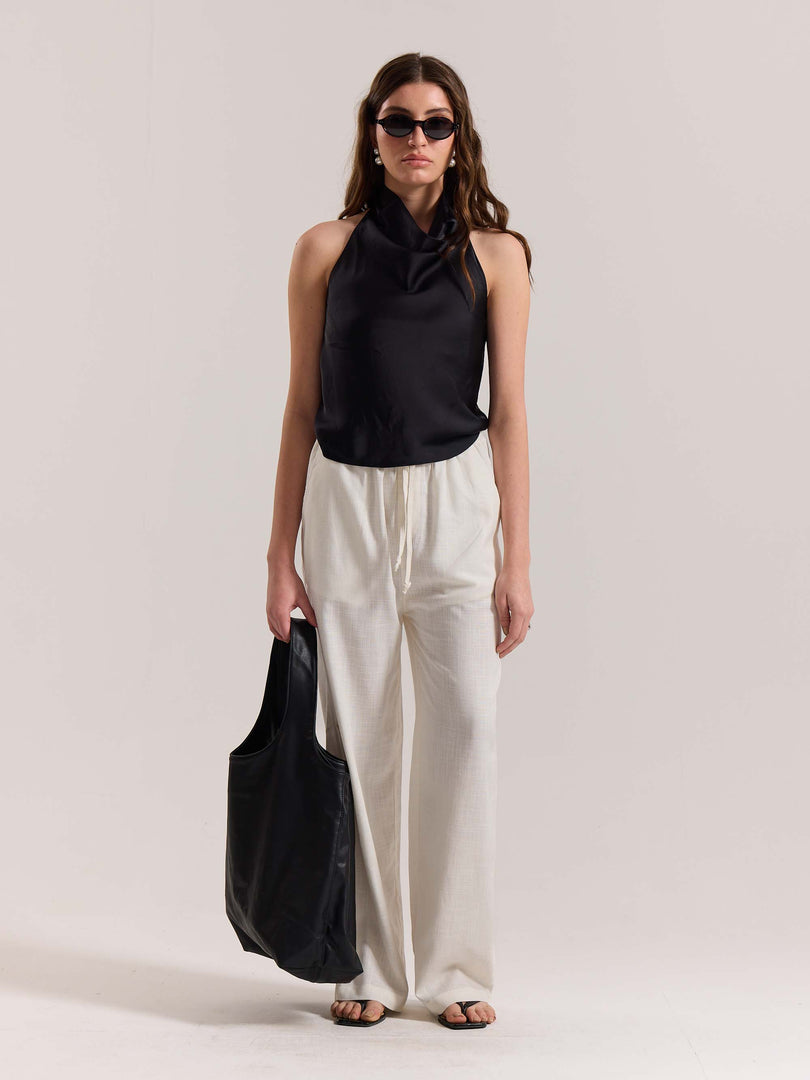 Cream Linen Pull-on Pants ( Pre-Order )