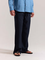 Load image into Gallery viewer, Navy Blue Linen Pull-on Pants