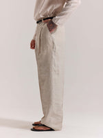 Load image into Gallery viewer, Natural Linen Baggy Fit Trousers