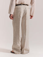 Load image into Gallery viewer, Natural Linen Baggy Fit Trousers