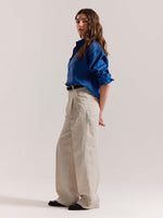 Load image into Gallery viewer, Natural Linen Baggy Fit Trousers