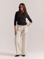 Load image into Gallery viewer, Cream Linen Baggy Fit Trousers