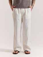 Load image into Gallery viewer, White Linen Pull-on Pants