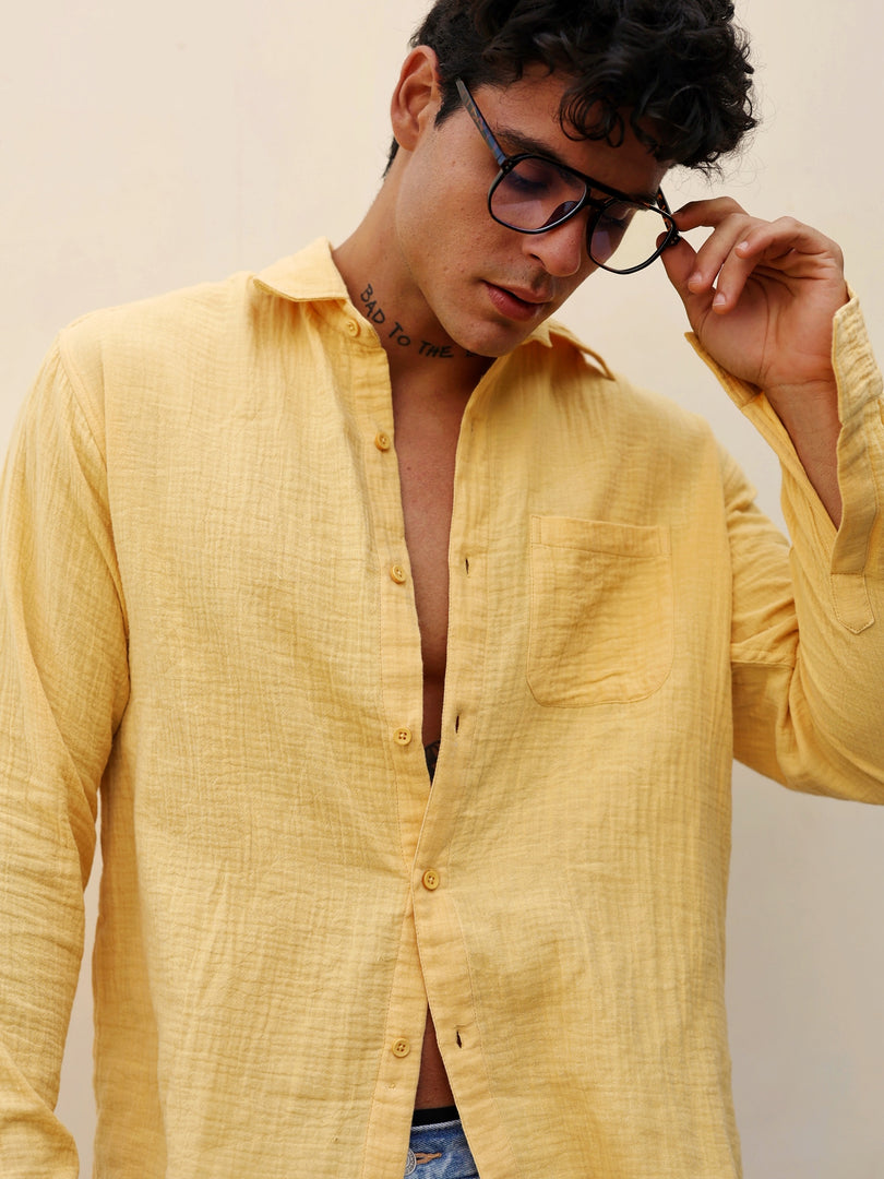 Yellow Gauze Holiday Shirt ( Pre-Order )