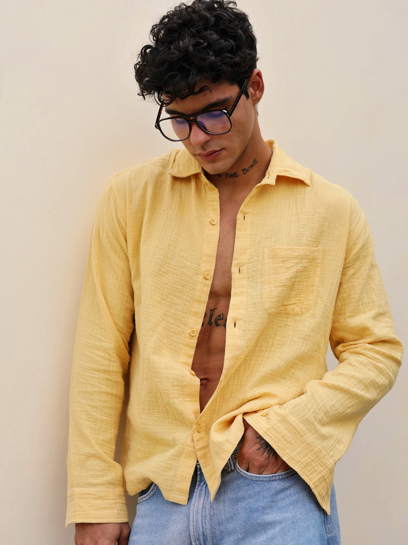 Yellow Gauze Holiday Shirt ( Pre-Order )