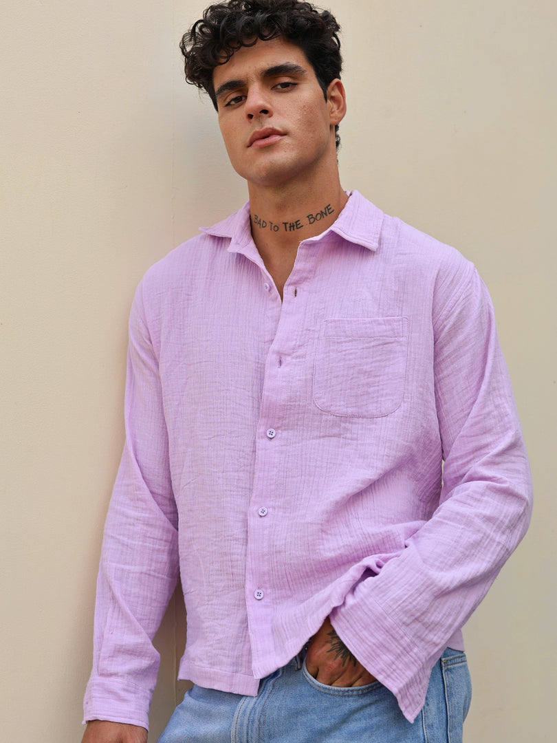 Lavender Gauze Holiday Shirt