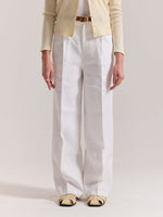 Load image into Gallery viewer, White Linen Baggy Fit Trousers