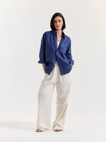 Load image into Gallery viewer, Indigo Blue Irish Linen Shirt