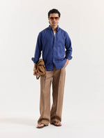 Load image into Gallery viewer, Indigo Blue Irish Linen Shirt