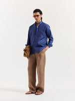 Load image into Gallery viewer, Indigo Blue Irish Linen Shirt