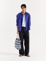 Load image into Gallery viewer, Indigo Linen Cropped Shirt