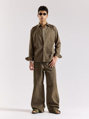 Khaki Green Poplin Shirt