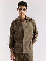 Load image into Gallery viewer, Khaki Green Poplin Shirt