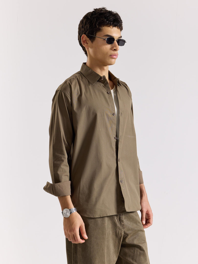 Khaki Green Poplin Shirt