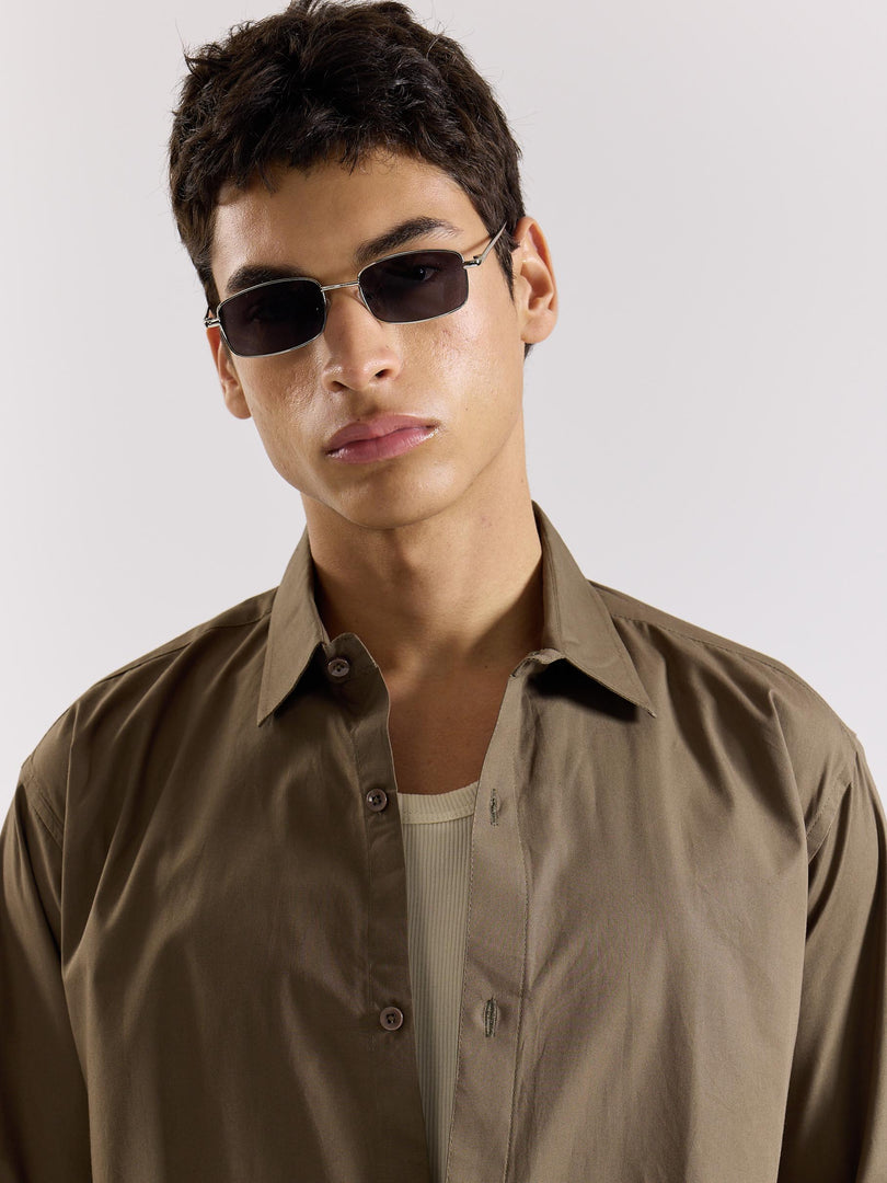 Khaki Green Poplin Shirt