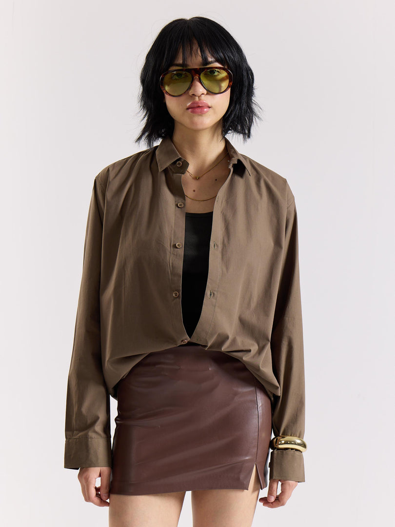 Khaki Green Poplin Shirt