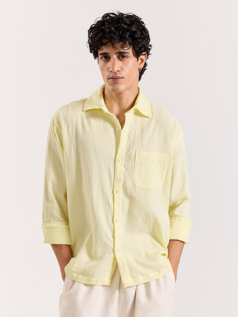 Lemon Yellow Gauze Holiday Shirt