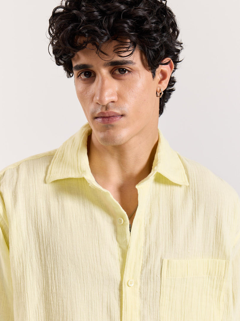 Lemon Yellow Gauze Holiday Shirt