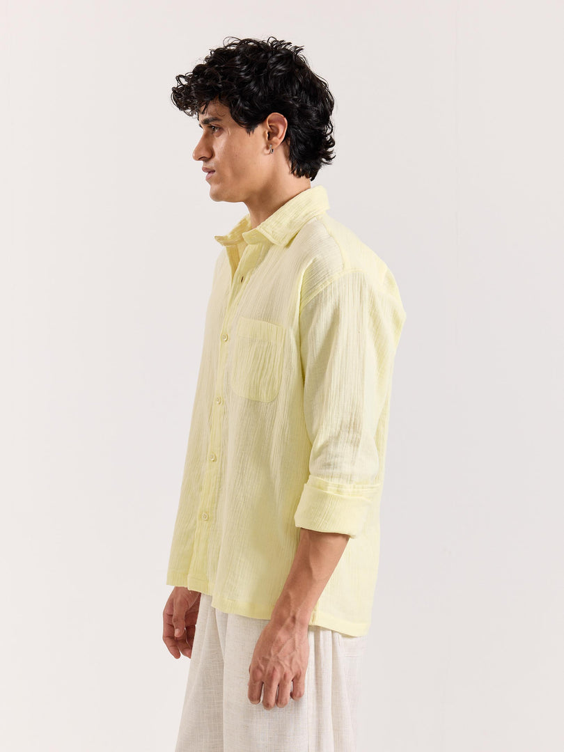 Lemon Yellow Gauze Holiday Shirt