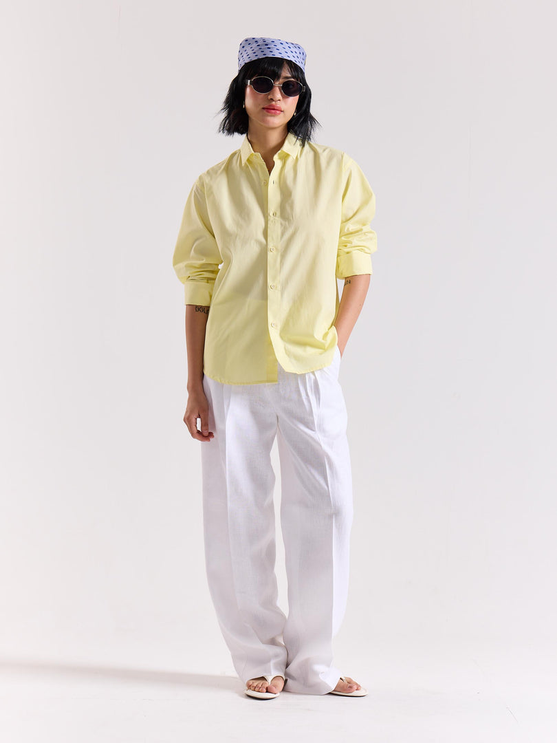 Lemon Yellow Poplin Shirt