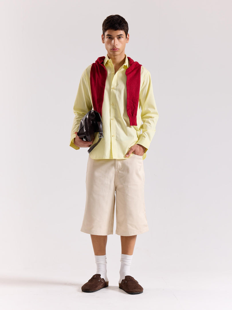 Lemon Yellow Poplin Shirt