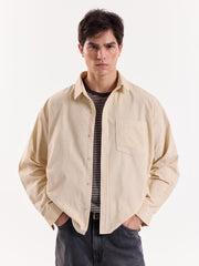 Light Beige Corduroy Oversized Shirt