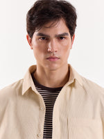 Load image into Gallery viewer, Light Beige Corduroy Oversized Shirt