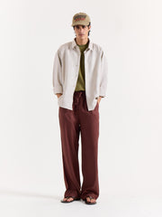 Light Beige Linen Cropped Shirt