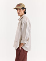 Load image into Gallery viewer, Light Beige Linen Cropped Shirt