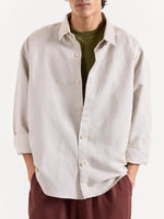 Load image into Gallery viewer, Light Beige Linen Cropped Shirt